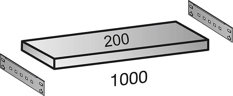 Fachboden für Industriesteckregal Bodenbreite 1000 mm Tiefe 200 mm