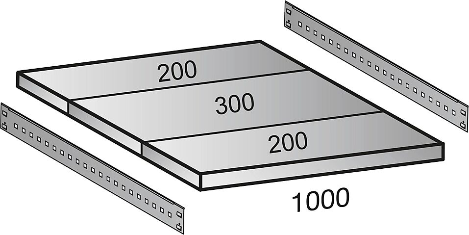 Fachboden für Industriesteckregal Bodenbreite 1000 mm Tiefe 700 mm