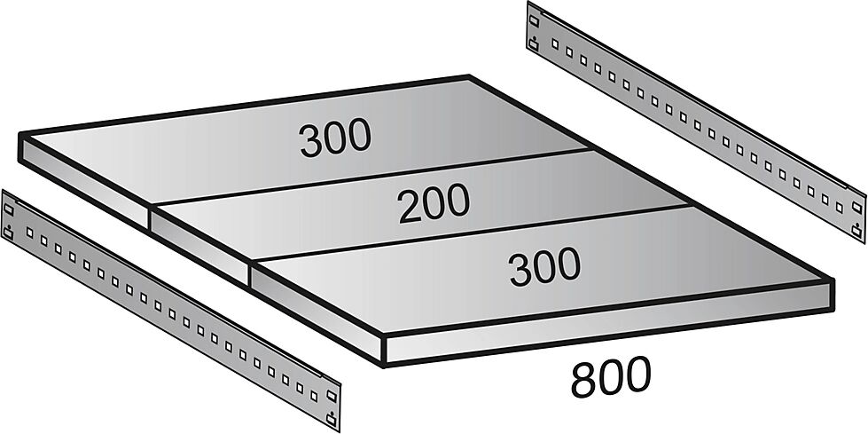 Fachboden für Industriesteckregal Bodenbreite 1000 mm Tiefe 800 mm