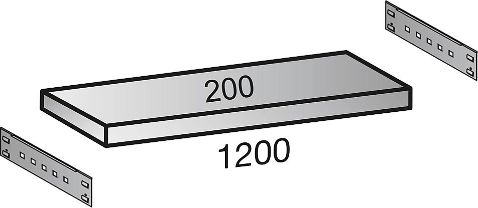 Fachboden für Industriesteckregal Bodenbreite 1200 mm Tiefe 200 mm