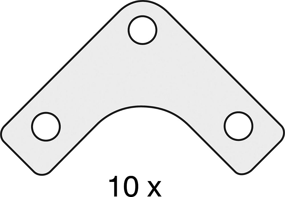hofe Eckplatte, zur Versteifung verzinkt für Regal, VE 10 Stk