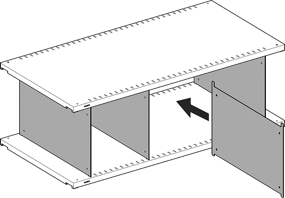 LISTA Fachtrennwand, verzinkt für Fachbodentiefe 400 mm, VE 10 Stk Höhe 350 mm