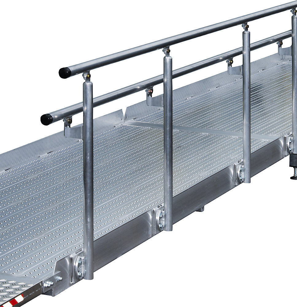 Geländer für Treppenrampe 2 Handläufe für Länge 3500 mm, 4 Pfosten