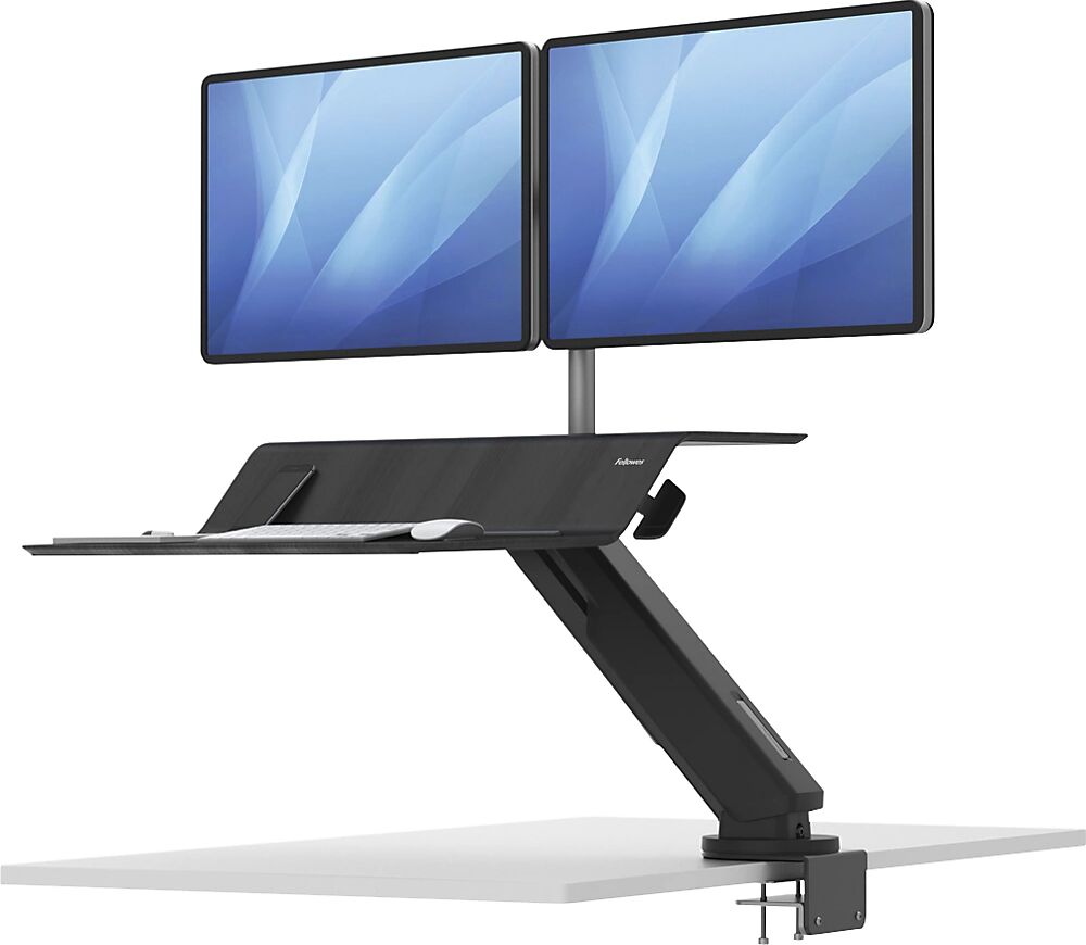 Fellowes Lotus™ RT Sitz-Steh-Workstation, für 2 Monitore HxBxT 222 x 902 x 603 mm schwarz