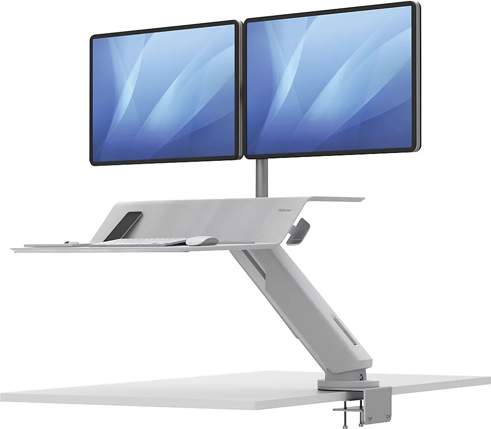 Fellowes Lotus™ RT Sitz-Steh-Workstation, für 2 Monitore HxBxT 222 x 902 x 603 mm weiß