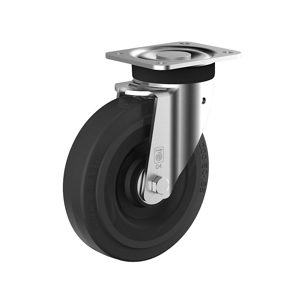 Wicke Elastik-Vollgummi-Rad auf Stahlfelge Rad-Ø x Breite 160 x 50 mm Lenkrolle