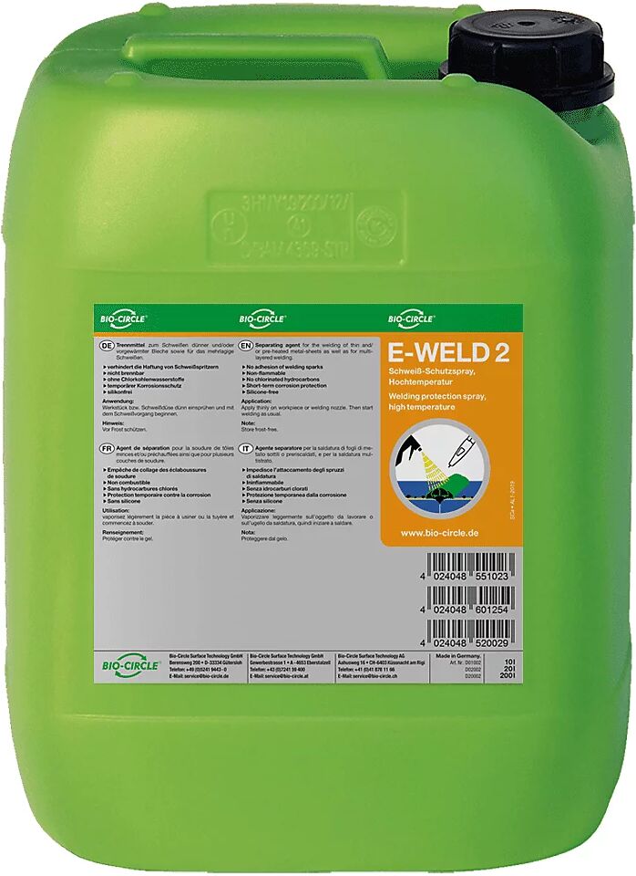 Bio-Circle Schweißschutzspray E-WELD 2 Kanister 10 l geeignet für dicke Bleche