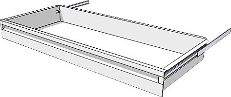 Schublade für Regal-Schranksystem Höhe 100 mm für Regaltiefe 400 mm