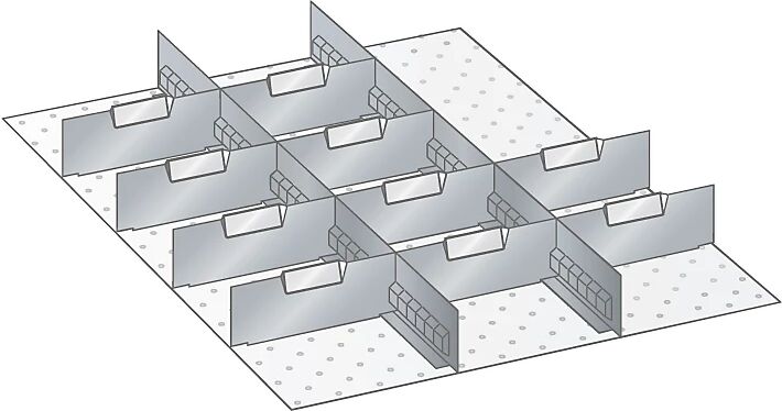 LISTA Schubladeneinteilung 12-teilig für Fronthöhe 75 mm