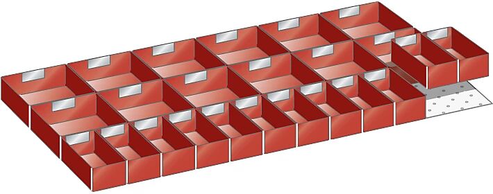 LISTA Schubladeneinteilungsset 24 Einsatzkästen für Fronthöhe 100, 125 mm