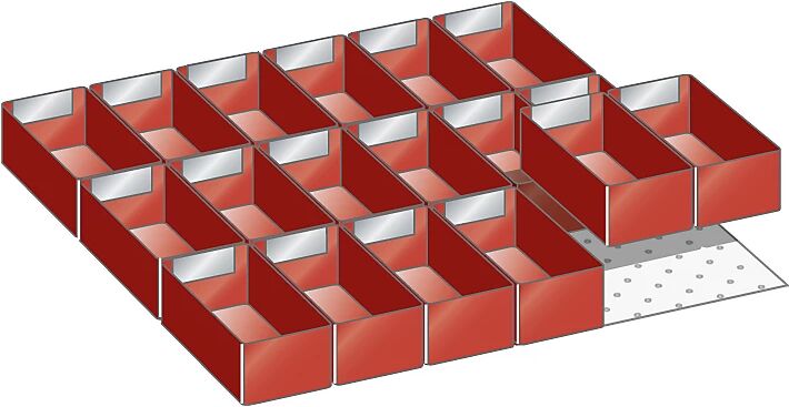 LISTA Schubladeneinteilungs-Set 18 Einsatzkästen Höhe 26 mm - passend für Fronthöhe 50 mm