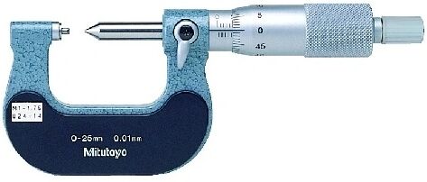 MITUTOYO Třmenový mikrometr na měření závitů MITUTOYO Rozsah: 50-75 mm, závit 0,6-0,9 mm / 44-28 TPI