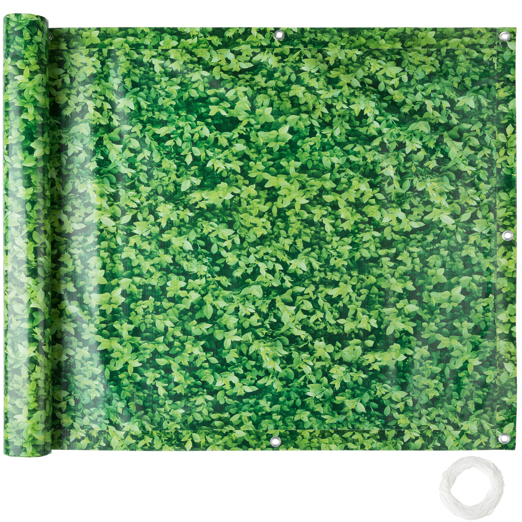 tectake Zástěna na balkon, verze 1 - zelené listí,90 cm