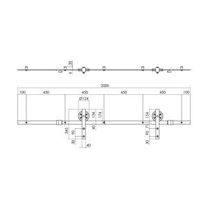 Intersteel Schiebetürsystem 200 cm Wheel, schwarz