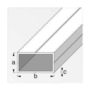 alfer Rechteckrohr 1 m, 23.5 x 43.5 x 1.5 mm Aluminium roh blank