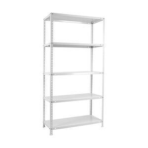 SimonRack Advantage Metallregal mit 5 Böden und Schrauben. Farbe WEISS 1800x900x400 mm