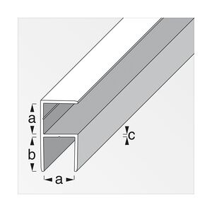 alfer clampline-Eck-Profil 2 m, 7.9 x 9.7 x 1.5 mm Alu eloxiert silber