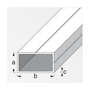 alfer Rechteckrohr 2.5 m, 19.5 x 35.5 x 1.5 mm Aluminium roh blank