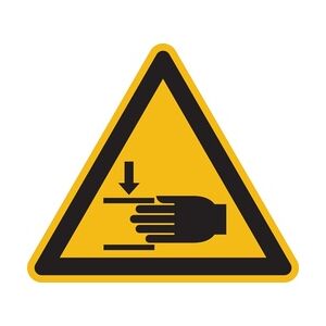 Warnschild, Warnung vor Handverletzungen W024 - ASR A1.3 (DIN EN ISO 7010) - 100x0.45 mm Aluminium geprägt