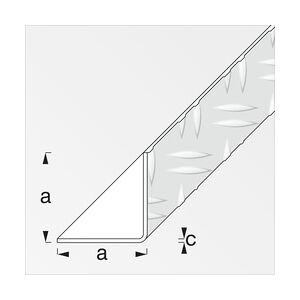 alfer Winkel 2.5 m, 35.5 x 35.5 mm Aluminium roh blank