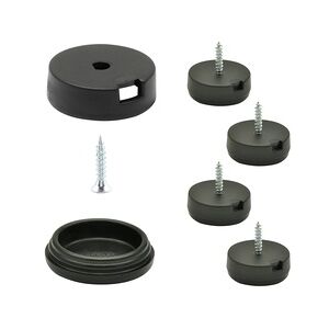 WAGNER QuickClick® Kunststoffgleiter BLACK - zum Schrauben, 4x Basis & Schraube & Einsatz Ø 25 mm, DE Ware - 15807200