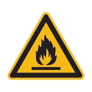 König Werbeanlagen Warnschild, Warnung vor feuergefährlichen Stoffen W021 - ASR A1.3 (DIN EN ISO 7010) - 50 mm Folie selbstklebend