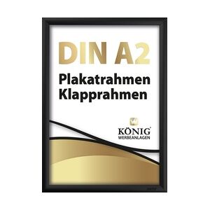 Plakatrahmen DIN A2   25mm Alu Profil, eckig   schwarz   Alu Klapprahmen Wechselrahmen Posterrahmen Rahmen   Dreifke®