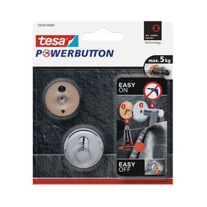 tesa Powerbutton Haken Small Universal chrom