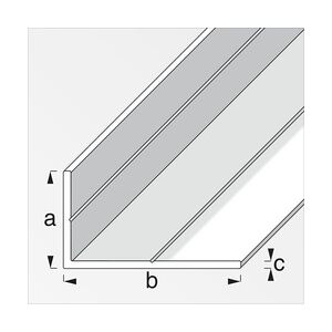 alfer Winkel 2.5 m, 19.5 x 35.5 mm Aluminium roh blank