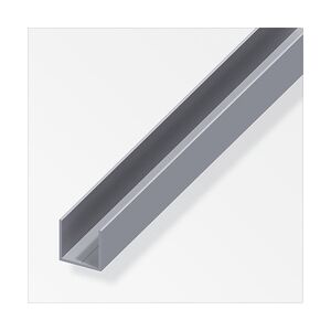 alfer Quadrat-U 2.5 m, 23.5 x 1.5 mm Aluminium roh blank