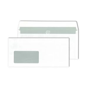 Briefhülle DIN lang mit Fenster, Haftklebung, 80g/m2, weiß, 500 Stück