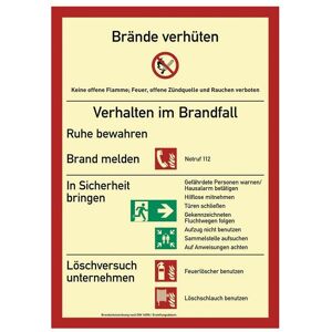 Brandschutzzeichen DIN EN ISO 7010 L210xB297 mm Brandschutzordnung Kunststoff