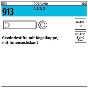 Gewindestift DIN 913 Kegelkuppe/Innen-6-kant M 16 x 70 A 1/A 2