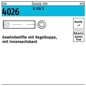 Gewindestift ISO 4026 Kegelkuppe/Innen-6-kant M 16 x 70 A 1/A 2