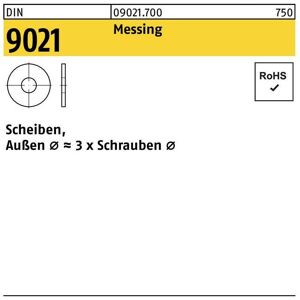 Scheibe DIN 9021 3,2 x 9 x0,8 Messing