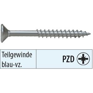 Parco - Spanplattenschrauben mit Teilgewinde blau verzinkt pzd 6,0 x 150 mm 100 Stück