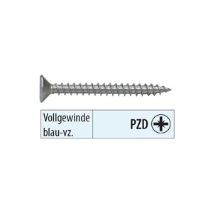 PARCO Spanplattenschrauben mit Vollgewinde blau verzinkt pzd 4,0 x 16 mm 1.000 Stück