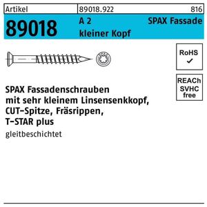 Fassadenschraube, 5 x 100 mm, 100 Stück, Teilgewinde, Linsensenkkopf extra klein, t-star plus T20 - 0467000501003 - Spax