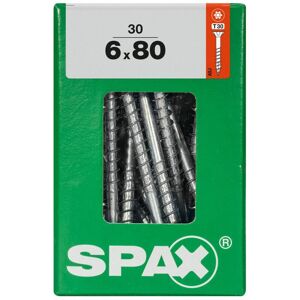 Spax - Universalschrauben 6.0 x 80 mm tx 30 Senkkopf - 30 Stk. Holzschrauben