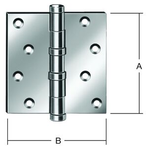 Abus Vormann Türscharniere mit Kugellager 102x76x2,9 mm, vernickelt matt