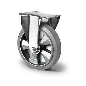 CASCOO Bockrolle BAF2, mit Rad-ø 200 mm x B 50 mm, Aluminium-Felge, Elastik-Lauffläche, grau, Doppelkugellager, bis 500 kg