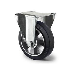 CASCOO Bockrolle BAF4, mit Rad-ø 200 mm x B 50 mm, Aluminium-Felge, Elastik-Lauffläche, schwarz, Doppelkugellager, bis 500 kg