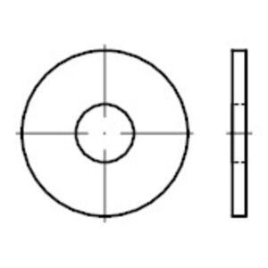 E-Normpro - Flache Scheibe, Außendurchm. Ca. 3xd, Din 9021 Stahl 140hv Gzn  3,2x  9x0,8 Kp