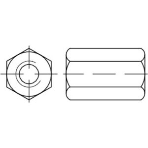 Sonstige Sechskantmuttern 3 D Hoch, Din 6334 Stahl 10 Blank M12 Sw19