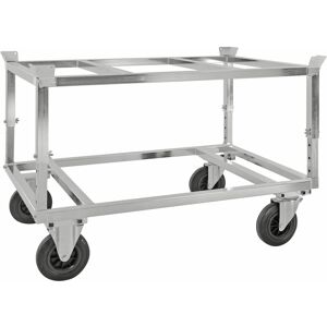 Kongamek Palettenwagen verzinkt und verschweißt, höhenverstellbar 700mm hoch ohne Bremse für Paletten 1200x800mm