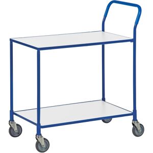 Kongamek Tischwagen mit pulverbeschichtetem Gestell in blau, ohne Bremse und 760x430mm Ladefläche