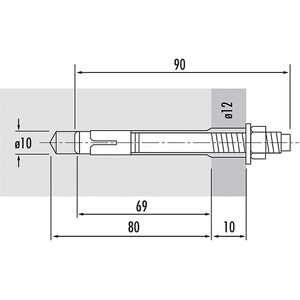 Hailo Professional Hailo Bolzenanker Hilti M10x90 Typ 200 Edelstahl 1.4571/ASTM316 4er-Set