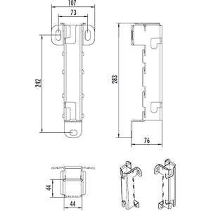 Hailo Professional Hailo Führungshülse Typ ECONORM aus Edelstahl 44x44mm, Wandabstand 140mm