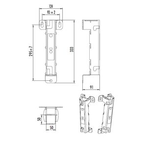 Hailo Professional Hailo Führungshülse Typ ECONORM aus Edelstahl 50x50mm, Wandabstand 140mm