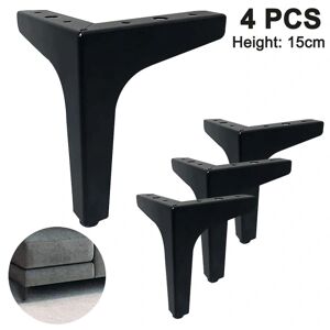 Piao 4-pak metalmøbler Sofaben, moderne stil gør-det-selv-møbler fødder, trekantet bordskabsskabsfødder Heavy Duty til kommodekaffe Black 15cm